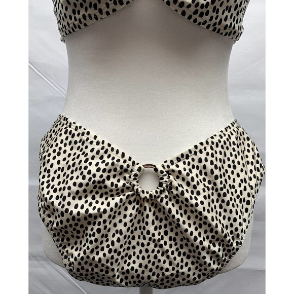 Kendall + Kylie One shoulder Top, Bottom Animal Dot Print Bikini Sz. XL Mob Wife - Picture 8 of 12